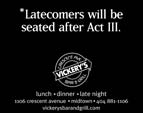 Vickery's Stagebill Ad